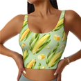 thumbnail image 1 of Balery Fresh Sweet Corn Sujetadores deportivos con espalda cruzada para mujer, acolchados, sin costuras, de alto impacto, ideales para yoga, gimnasio, entrenamiento y fitness.-, 1 of 8
