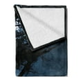 thumbnail image 2 of Landscape Soft Flannel Fleece Throw Blanket, Romantic Late Night Lonely Tree Silhouettes and Seascapes Rippling Ocean, Cozy Plush for Indoor and Outdoor Use, 50" x 70", Black and Blue, by Ambesonne, 2 of 5