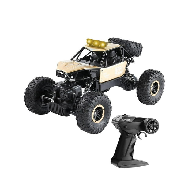 Camión RC a escala 1:18, coche RC, juguete, vehículo 4WD recargable, camiones 4WD, todoterreno, todo terreno para niños, niños, niñas, regalo Oro