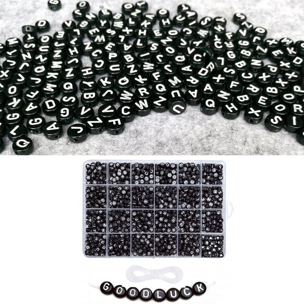 Black Star Coin Beads, Black Spacer Letter Beads for Jewelry Making, B