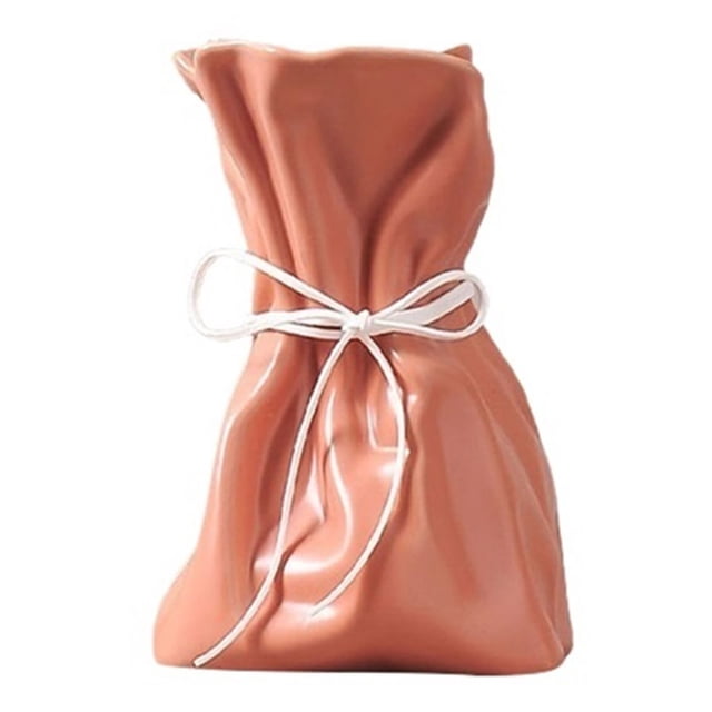 Paper Bag Vase, Cute Irregular Shaped Flowers Vases, Ceramic Vases for Home Decor