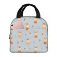 thumbnail image 2 of Orange Cat Fall Leaf Lunch Bag Thick Aluminum Foil Tote Cooler for Women Work Picnic Gift, 2 of 7