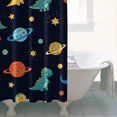 thumbnail image 4 of Dark Blue Dinosaurs Space Pattern Shower Curtain 36"x72" ,Bathroom Decorative Shower Curtains Set with 12 Hooks,Modern Waterproof Washable Shower Curtain, 4 of 6