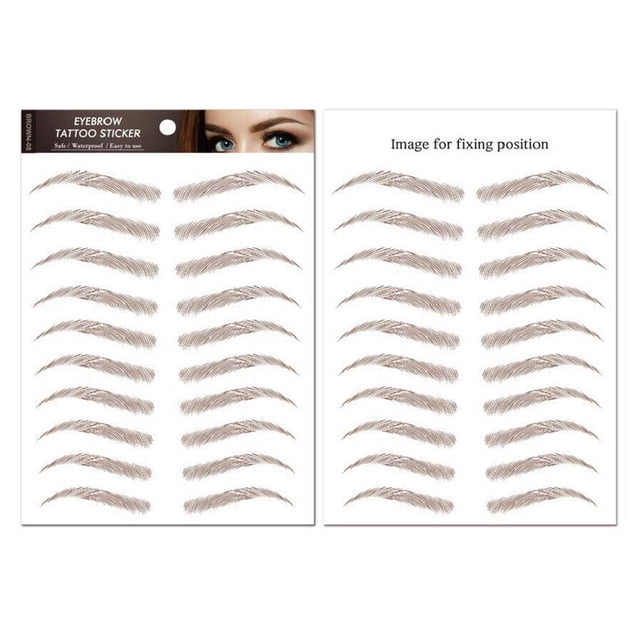 LUVCLS Pegatinas para cejas, maquillaje, tatuaje resistente al agua, de larga duración, color negro, natural