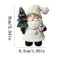 thumbnail image 3 of 4 Inch White Santa Claus Resin Figurine Holding Christmas Tree and Gift, Tabletop Christmas Decor, Holiday Home Decor for Shelf and Mantel Display, 3 of 5
