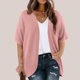 thumbnail image 1 of Karight Womens Open Front Waffle Knit Cardigan Lightweight Loose Kimono 3/4 Sleeve Casual Fall Sweater Trendy Winter Outfits, 1 of 7