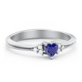 thumbnail image 1 of Bague en Forme de Cœur avec Accents d'Épaule - Saphir Bleu (Septembre), 1 of 4