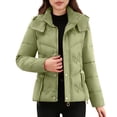 thumbnail image 2 of AUNVITO Women's Casual Hooded Jacket Long Sleeve Solid Color Winter Coat with Pockets and Irregular Hem Soft Fiber Fashionable Outerwear for Daily Wear Dating Parties, 2 of 8