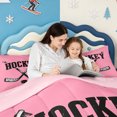 thumbnail image 5 of Erosebridal White Hockey Stick 7 Pieces Full Size Bedding Sets,Modern Ice Skater Full Size Bed in a Bag,Pink Reversible, 5 of 7