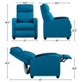 Topeakmart Upholstered Fabric Sofa Recliner Chair Adjustable Single Reclining Chair with