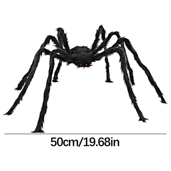Uutvmp Halloween Decorations Giant Spider 19.68inch,Realistic Large Hairy Spider Scary Furry Spider Props for Indoor Outdoor Yard Party Halloween Decor