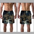 thumbnail image 3 of luoweisi Men's Beach Shorts Quick Dry Swim Trunks with Mesh Lining Christmas Night L, 3 of 5