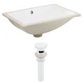 thumbnail image 1 of 18.25-in. W CUPC Rectangle Bathroom Undermount Sink Set In White - White Hardware - Overflow Drain Incl. AI-24827, 1 of 7