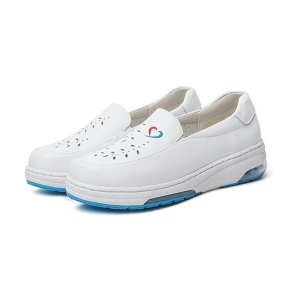 Nurse Shoes for Women Breathable Leather Upper Medical Work Shoes – Lightweight & Slip-Resistant Nursing Shoes for Healthcare Workers – Comfortable Support for Long Shifts