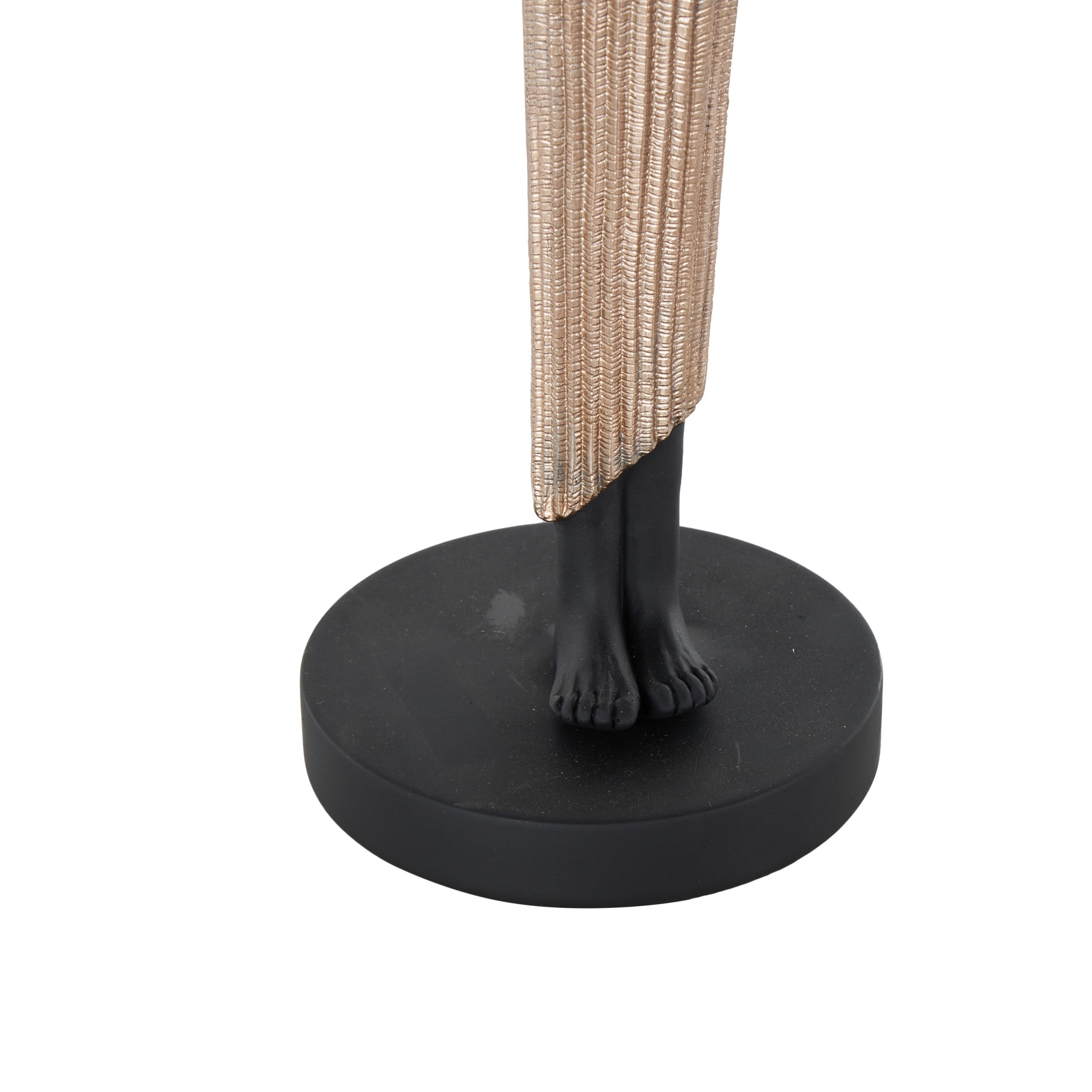5" x 17" Black Polyresin Woman Sculpture with Ivory Dress, by DecMode