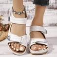 thumbnail image 2 of Rokment Women's Orthopedic Wedge Walking Sandals Beach Comfortable Arch Support Platform Mid Heels Non Slip Work Summer Shoes for Woman with Adjustable Straps White Size 8.5, 2 of 6