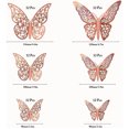 thumbnail image 3 of Oro rosa72pcs Mariposas Decorativas, 3d Pared Colore Metalicos Hueco esquí esquí Gafas de esquí, 3 of 5