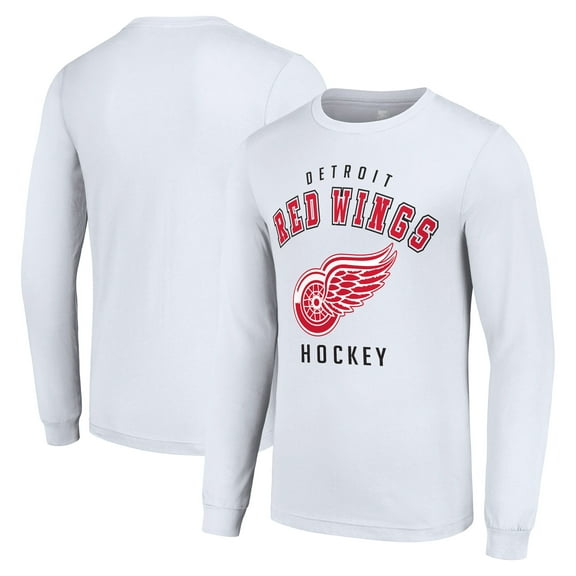 Men's Starter White Detroit Red Wings Logo Long Sleeve T-Shirt