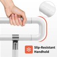 White Flip Up Toilet Grab Bar with Leg Support, 330lb Load