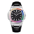 thumbnail image 1 of Reloj Onola Leather Rainbow Diamond Quartz Color De La Correa Negro, 1 of 6