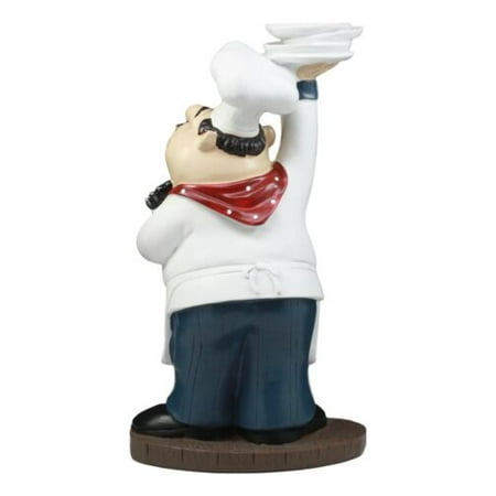 Ebros Master Chef Rubio Italian Bistro Holding Plates Utensils Kitchen Decor Figurine Statue Walmart Com Walmart Com