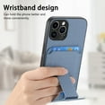 thumbnail image 5 of Magnetic Carbon Fiber Case for iPhone 14 Pro Max with Holder Kickstand, Fiber Texture Wallet Phone Case with Card Holder Durable Military Grade Protection Cover for iPhone 14 Pro Max, Blue, 5 of 10