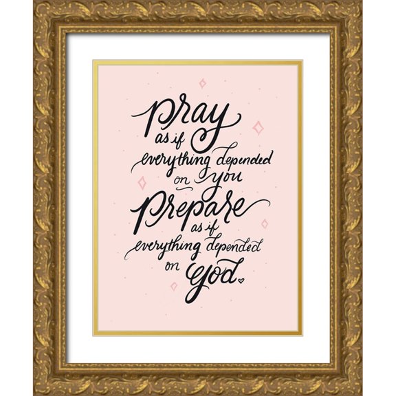 Batista, Dee 12x14 Gold Ornate Wood Framed with Double Matting Museum Art Print Titled - Pray