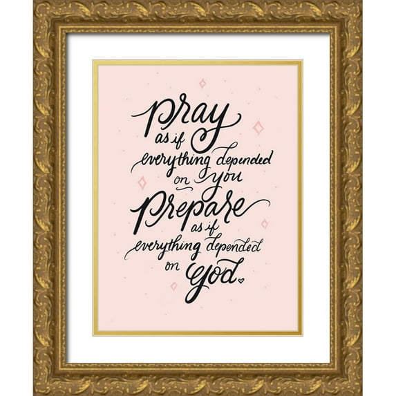 Batista, Dee 19x24 Gold Ornate Wood Framed with Double Matting Museum Art Print Titled - Pray