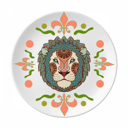

Leo Constellation Zodiac Symbol Flower Ceramics Plate Tableware Dinner Dish