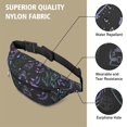 thumbnail image 5 of Fanny Pack Black Halloween Ghost Spider Pattern Waist Pack Bag,Running Cross Bag,Waterproof Large Fanny Packs for Women Men for Travel Running Hiking Cycling, 5 of 6