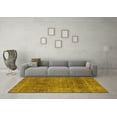 thumbnail image 3 of Ahgly Company Machine Washable Indoor Square Abstract Yellow Modern Area Rugs, 3' Square, 3 of 4