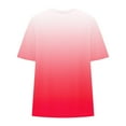 thumbnail image 4 of Scyoekwg Womens Summer Short Sleeve Tops Round Neck Oversized Tee Trendy Lightweight Loose Gradient Color Shirts Blouses (Red,XXL), 4 of 4