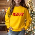 thumbnail image 4 of HXWCHs Kids' girls' casual sweatshirts for everyday wear Girls Long Sleeve Letter Print Sweatshirt Pullover top with Cute Design for Children Yellow 4-5 Years, 4 of 5
