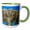 Green/White, variant on 3drose, Crested Saguaro in Bloom, Desert Botanical Garden, Phoenix, Arizona., 11oz Two-tone Green Mug