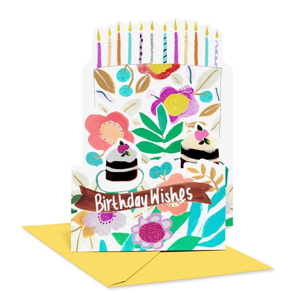 American Greetings Birthday Card for Anyone (Cake and Flowers)