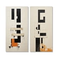 thumbnail image 2 of Designart "Abstract Monochrome Minimalism New Order V" Modern Geometric Wall Art Set Of 2 - Modern Black Wall Decor Set Of 2, 2 of 6
