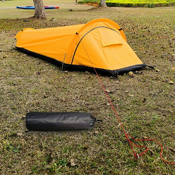 Tienda de Campaña Ligera Cola Impermeable para una sola Refugio Amarillo