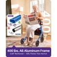 thumbnail image 3 of KEKOY Rollator Walker with Seat for Seniors, Walkers for Seniors with Seat, 400 lbs, K-Frame Reinforced, Hidden Brake Cables, 10" TPR All-Terrain Wheels, 8-Level Adjustable Height, Foldable, Blue, 3 of 10