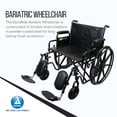 thumbnail image 5 of Dynarex DynaRide Bariatric Wheelchair, 500 lb Capacity, 22” x 18" Seat, Elevating Leg Rests, Silver, 5 of 7