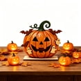 thumbnail image 7 of CSEONE Halloween Decoration Indoor, 2D Halloween Pumpkin Ghost Table Decor, Wooden Standee Mantel Shelf Decoration, Flat Halloween Decor for Festive Party Display, D, 7 of 7