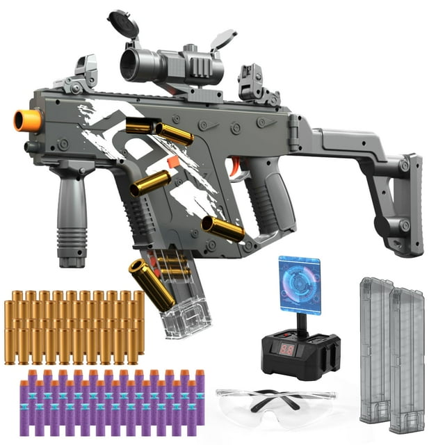 Pistola de juguete VELIYAKA con expulsión automática de proyectiles con 100 dardos para niños