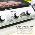 thumbnail image 4 of Portable Propane Gas Griddle with 3 Burners, 8530 BTU Non-Stick Hotplate and Lid, Black Stainless Steel BBQ Grill Cart for Camping, Festivals, Patio and Outdoor Cooking, 24.8"W, 4 of 7