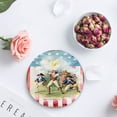thumbnail image 4 of RYLABLUE Independence Day American Flag Set of 6 Round Coaster for Drinks, Absorbent Ceramic Stone Coasters Cup Mat with Cork Base for Home Kitchen Room Coffee Table Bar Decor, 4 of 5
