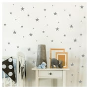 Assorted Stars set of 108 Wall Pattern Decal Vinyl Sticker Star Decals - Size: 1"-3" - Color: Metallic Silver