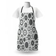 thumbnail image 3 of Steampunk Apron, Gear Cog Engine Wheels Silhouettes Industry Technology Graphic Image Print, Unisex Kitchen Bib with Adjustable Neck for Cooking Gardening, Adult Size, White and Grey, by Ambesonne, 3 of 4