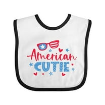 Inktastic 4th of July American Cutie Red and Blue Stars and Hearts Boys or Girls Baby Bib
