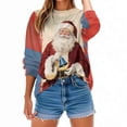 thumbnail image 5 of Women's Ugly Christmas Sweatshirt Funny Xmas Tree Graphic Long Sleeve Round Neck Loose Holiday Pullover Shirt, 5 of 6