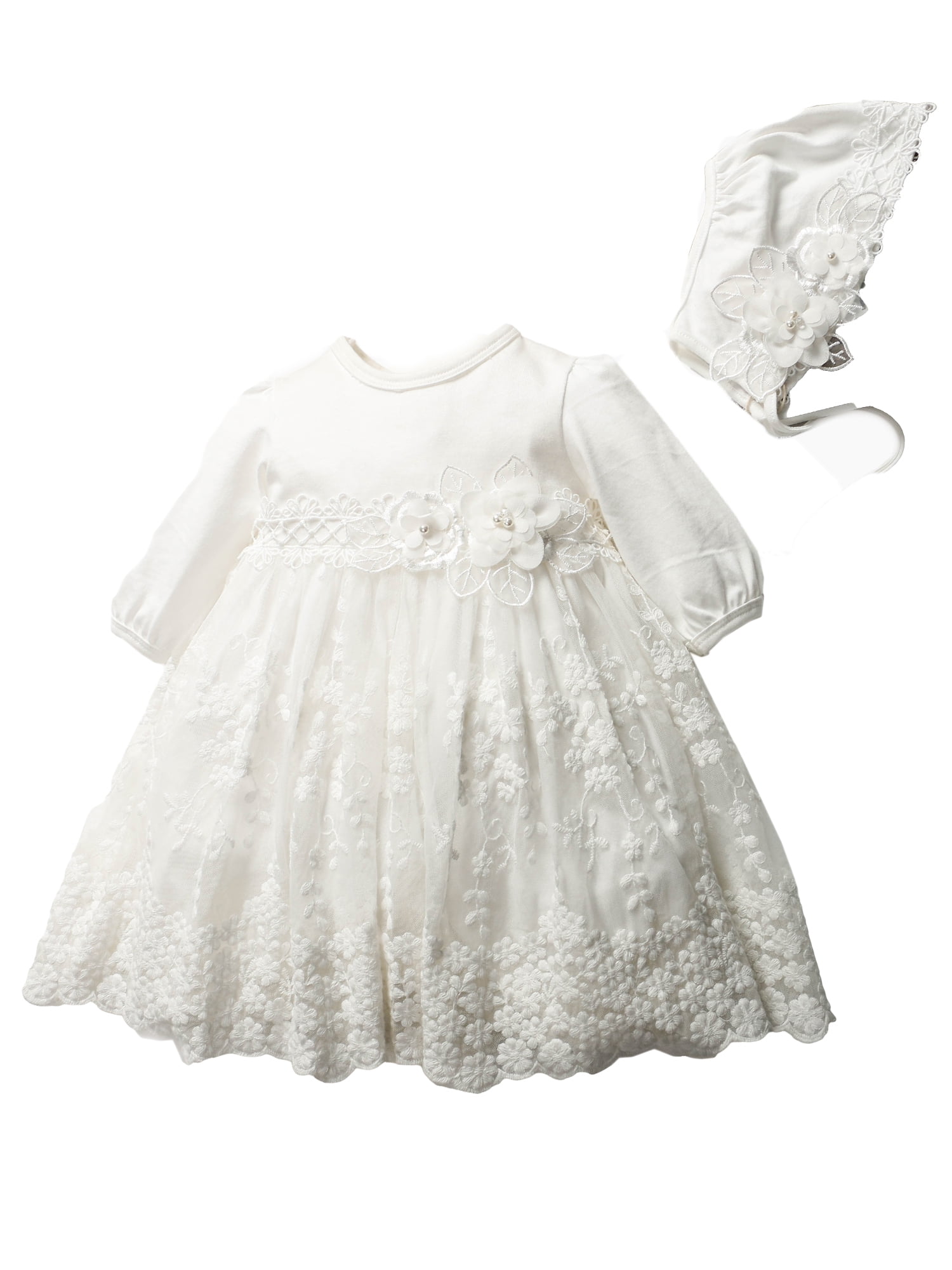 baby girl easter dress and bonnet