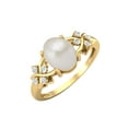 thumbnail image 1 of 925 Silver Gold Vermeil 8X6 MM Oval Shape Pearl Women Engagement Ring, 1 of 4