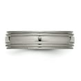 thumbnail image 3 of Diamond2Deal Titanium Polished 6mm Grooved and Beaded Edge Men's Band Size 12, 3 of 5